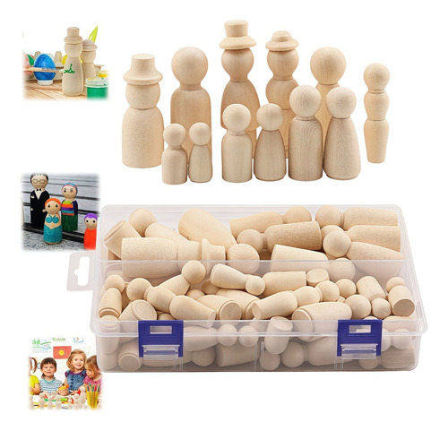 Juguetes De Muñeca De Madera Pintados Diy De 55 Piezas Para
