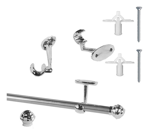Barra de cortina para techo, yeso, dormitorio, 3 metros, 19 mm, metal