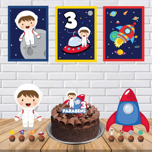 Kit Aniversário Astronauta Só Um Bolinho 