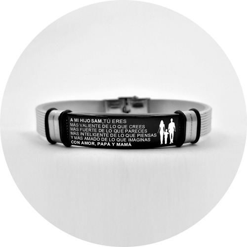 Imagen 1 de 10 de Pulsera Spotify Acero Grabado Láser Personalizado 1166
