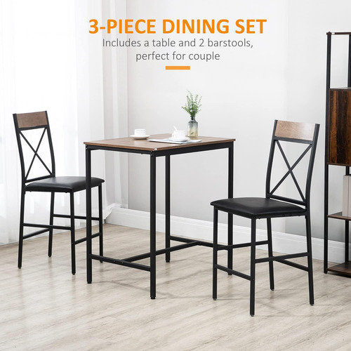 Juego De Mesa De Bar Y Sillas De 3 Piezas, Juego De Mesa De