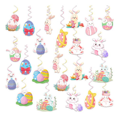 24 Uds. Adornos De Remolinos Colgantes De Pascua,