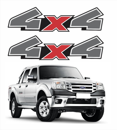 Adesivos 4x4 Faixa Lateral Ford Ranger 2010 Clara Ca-03173