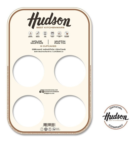 Imagen 4 de 8 de Molde Muffins Hudson Con Antiadherente Cerámico