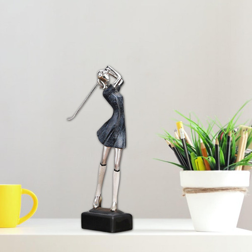 Estatua Golfista Hombre Mujer Escultura Casa Oficina Mujeres