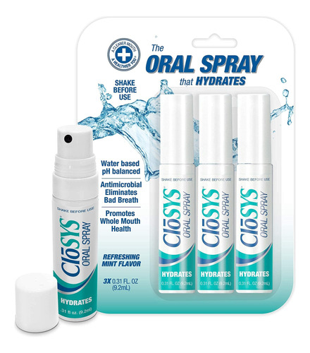 Closys Spray De Respiración Oral, 0.31 Onzas (3 Unidades),.