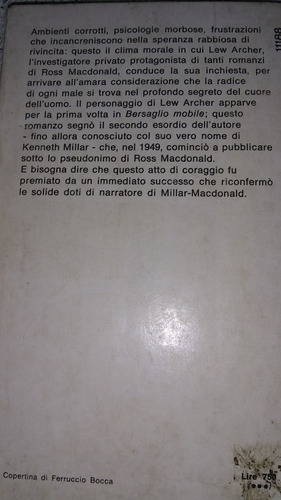 Libro Denaro Nero Ross Macdonald En Italiano (Usado)