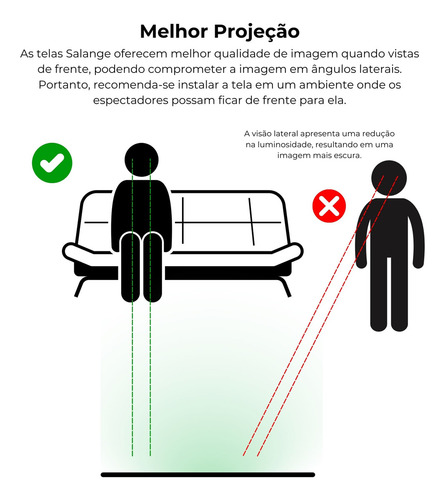 Tela Reflexiva Para Projetor 16:9 120 Polegadas Salange Com Furos e Ganchos Cor Cinza