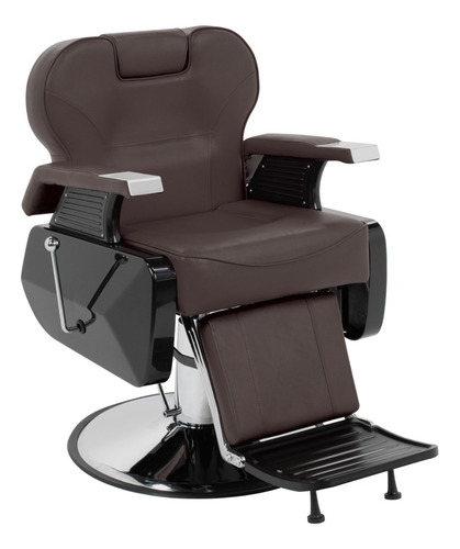 Sillon Corte Barbero Reclinable Hidraulico Tipo Peluqueria Color Café