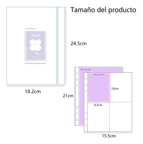 Carpeta Binder A5 Transparente Para Photocard Kpop + 10 Hoja