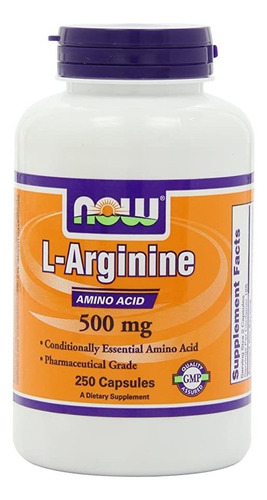 Ahora L-arginina 500 mg, 250 °cápsulas