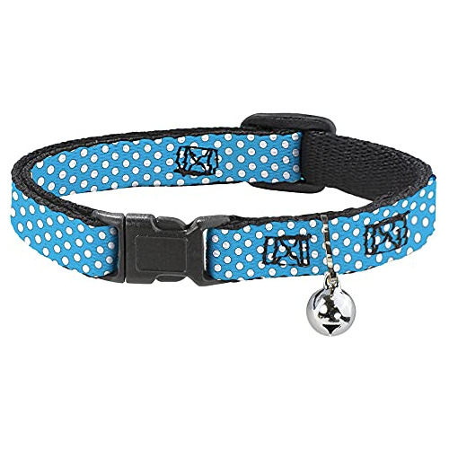 Cat Collar Breakaway Minnie Mouse Dots Blue Black White 8 To