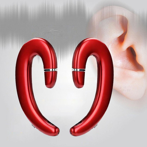 Auricular Bluetooth 5.0 Micrófono Incorporado Ganchos Rojo