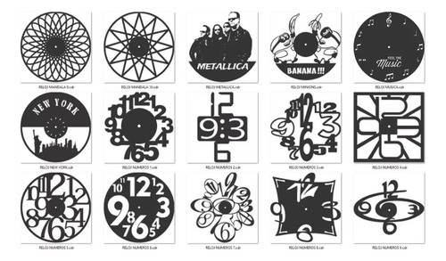 140 Diseños De Relojes Pack Vectores Para Corte Laser