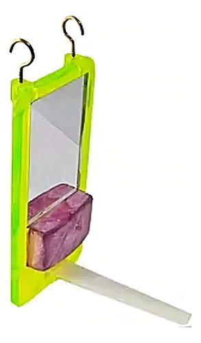 Espelho Com Puleiro Pedra Cálcio Brinquedo Bica Bica Passaro