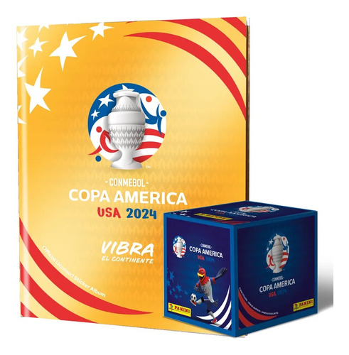 Álbum Tapa Dura Gold Copa América Usa + 20 Sobres