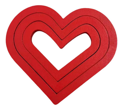 Wwa Día De Valentín Diy Puzzle Heart Forma Ornament Rojo
