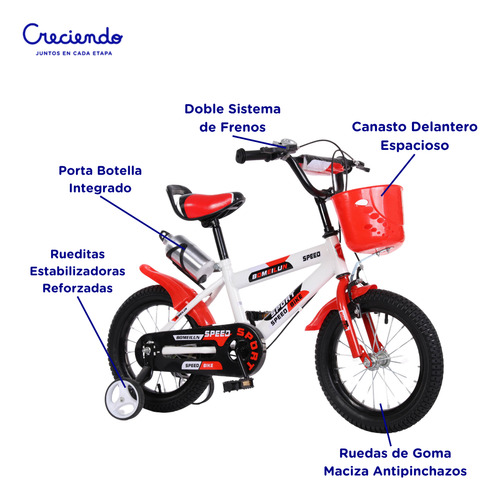 Bicicleta Infantil Rodado 12 Con Rueditas Reforzada