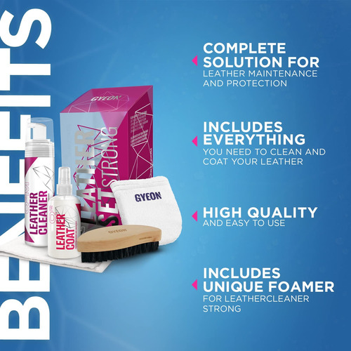 Imagen 2 de 9 de Gyeon Q2m Leatherset Strong Kit Mantenimiento Cuero Premium
