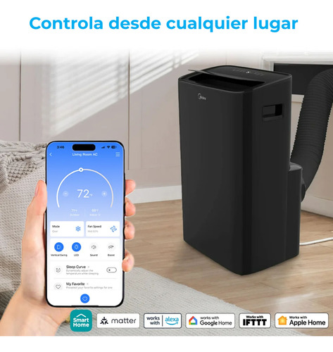 Aire Acondicionado Portátil Midea 10,000btu 115v Con Control