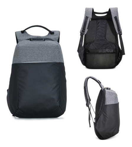 Mochila Notebook Anti Furto C/ Segredo Impermeável Grande Cor Preto