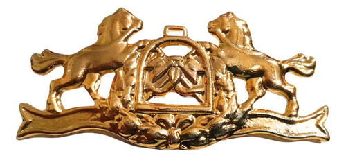 Breve Metal Dourado Cavalaria