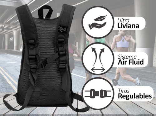 Imagen 7 de 10 de Mochila Everlast Running Trekking Deporte Hidratacion Ligera