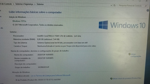 Desktop Positivo Master C610 Minipro I3 7th Gen 500gb