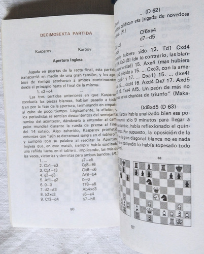 Libro Corona Mundial De Ajedrez Kasparov-karpov Sevilla 87 (Usado)
