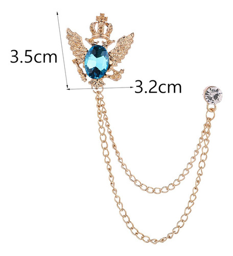 3 Paquete De 2-6 Broches Para Traje Con Cadena, 3 Piezas