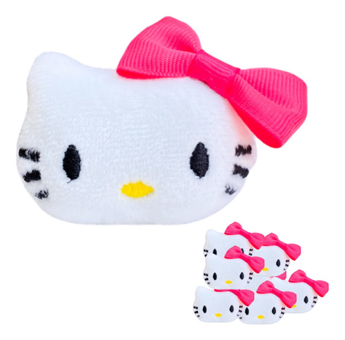 Mini Caritas De Peluche Hello Kitty Moño Rosa 6 Piezas 