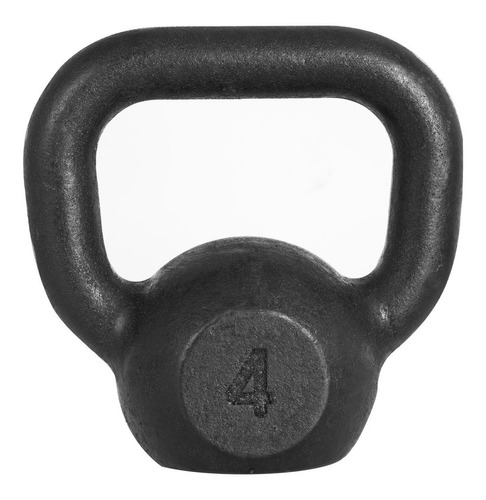 Kettlebell Preto Pintado Para Treinamento Funcional 4 Kg