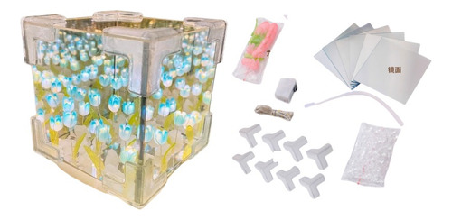 Lámpara De Mesa Hecha A Mano Con Flores Y Mar Para Regalo De
