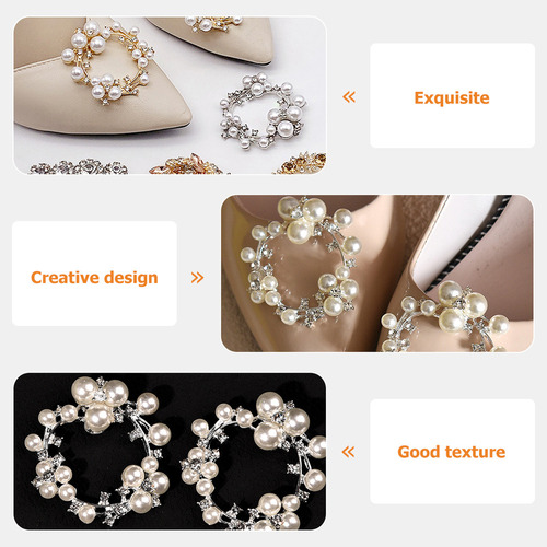 Zapatos De Novia Con Estampado De Flores Y Hebilla De Perlas