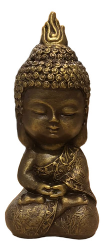 Buda Niño C/ Llama Meditación Decorativo 13cm Varios Colores Dorado Oscuro