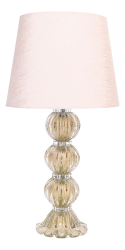 Dupla 2 Luminarias Sala Abajur Cristal Murano Labone Ouro24k Cristal Não Acompanha
