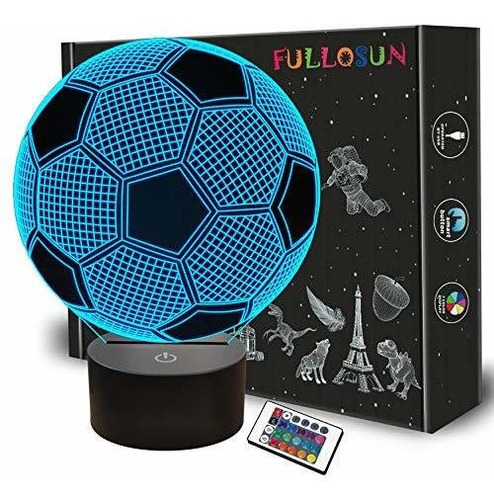 Lámpara De Ilusión Óptica 3d De Fútbol Pelota Niños Control