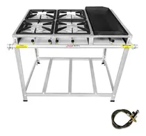 Comprar Fogão Industrial Inox Itajobi 4 Bocas Ap Ferro Fundido Chapa