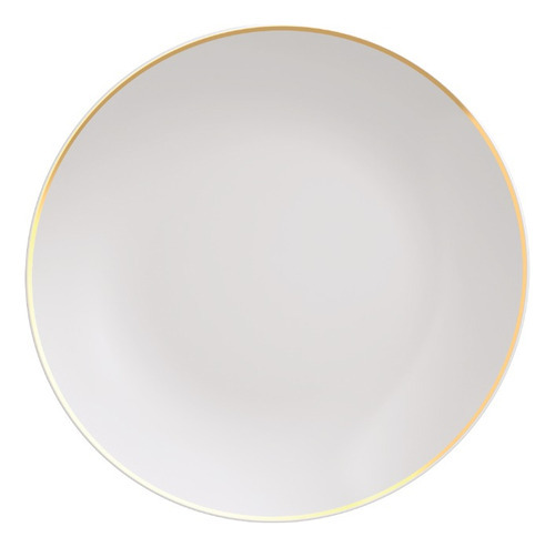 Prato Sobremesa Tramontina Anna Porcelana Filete Gold 21cm