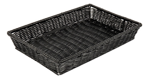 Canasto Rectangular Negro 40x30x8 Cm