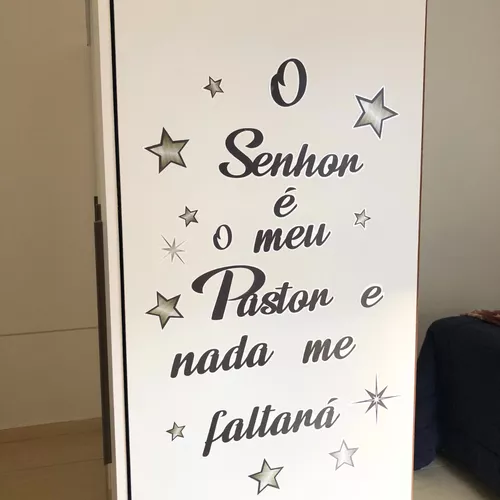 Adesivo Decorativo Lettering Salmo O Senhor É Meu Pastor