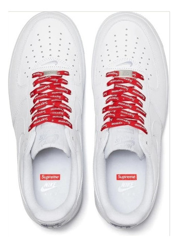 Agujetas Supreme Sneaker Tenis Bco + Par Placas Air Force 1 