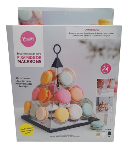 Piramide Exhibidora Para 24 Macarons - Parpen