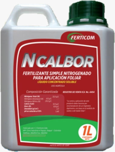 Fertilizante Líquido Ferticom Ncalbor X1 Litro