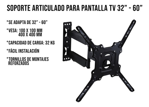 Soporte Tv Universal Para Pantallas De 32 A 60 Pulgadas 32kg