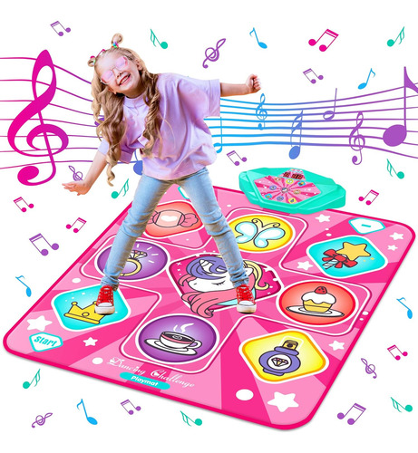 Alfombra De Baile Rosa Con Luces Led Y 5 Modos De Juego