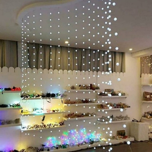 Cortina 2,5 X 1,8 Mt Luces Led Alambre Color Plata 8 Efectos