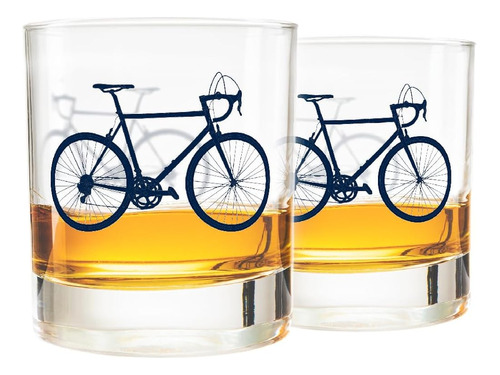~? Greenline Goods Vasos De Whisky De Bicicleta (juego De 2)