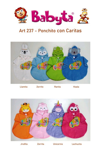 Ponchitos Bebe Toalla _ Batas Bebe Toalla_ponchos Infantiles