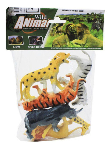Kit 6 Animais Selvagens Wild Animal Grande Borracha- Attic